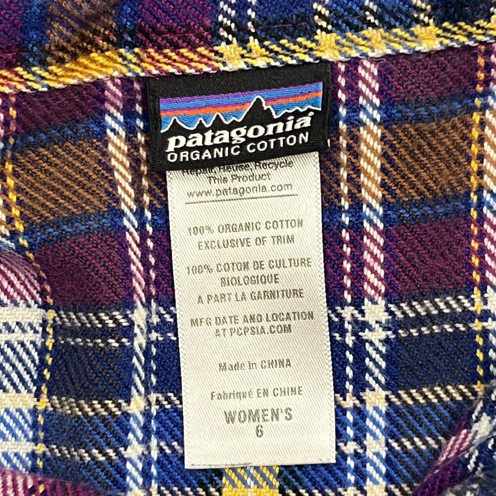 Patagonia Flannel Shirt Womens 6 Multicolor Plaid Long Sleeve Classic Button Up - Picture 5 of 10